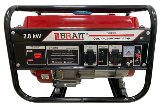 Изображение для Бензиновый генератор Brait BR3600-AL (2.8 кВт)