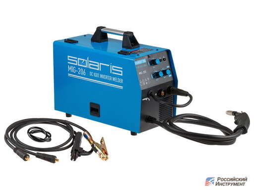 Изображение для Сварочный полуавтомат Solaris MIG-206 (встроенная горелка, MMA/MIG-MAG)