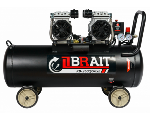 Изображение для Компрессор безмасляный воздушный  Brait KB-2600/90Х2 (2.6 кВт)