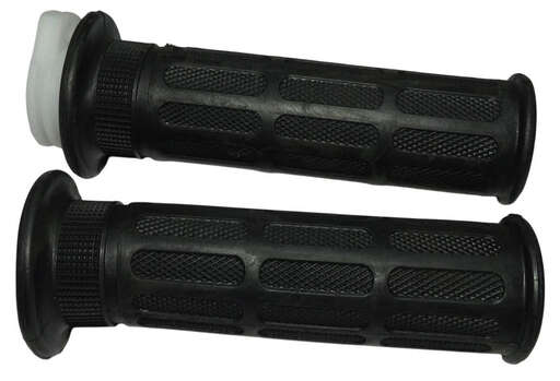 Изображение для Ручка руля правая (газа) Альфа, Дельта, Zodiak в сборе (с резинкой) + ручка левая (резиновая)