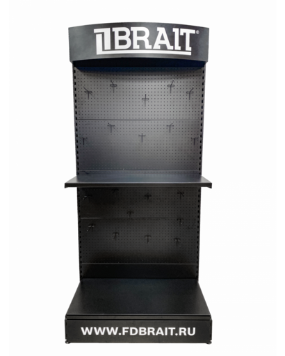 Изображение для Стеллаж Brait без подсветки (580х1040х2200мм) металл (черный)