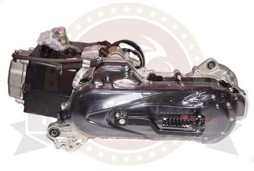 Изображение для Двигатель скутер четырехтактный GY6-80 (короткий 10"),70 см3, (длинная ось на 2 амортизатора)