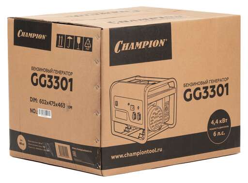 Изображение для Бензиновый генератор CHAMPION GG3301 (3.1 кВт)