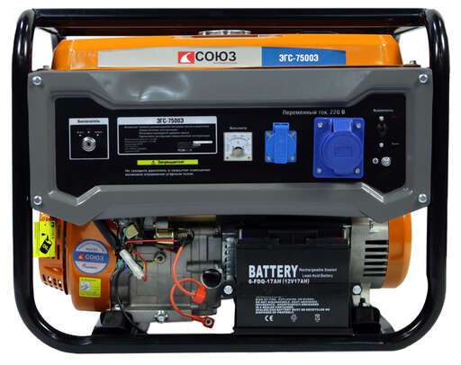 Изображение для Генератор СОЮЗ ЭГС-7500Э (6.5 кВт, электростартер)