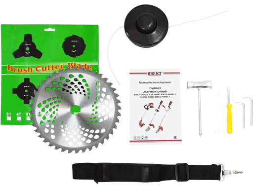 Изображение для Триммер аккумуляторный Brait BCBC20-4NMBL (420Вт;21В;4Ач;G-образная руч,8000об/мин;диаметр реж. лески 2-2,4мм; в комп: 2АКБx21В,З/У)