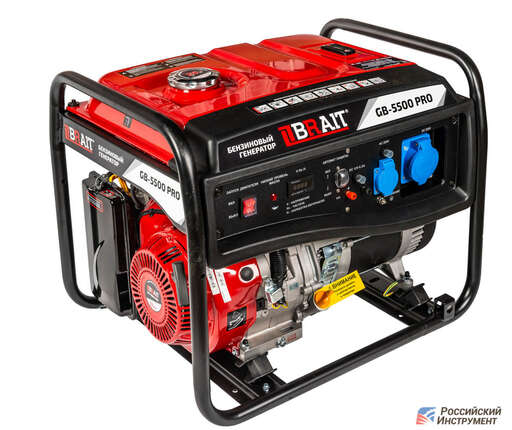 Изображение для Бензиновый генератор Brait GB-5500 PRO (5.5 кВт, медная обмотка, профессиональный)