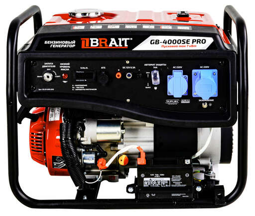 Изображение для Генератор бензиновый Brait GB-4000SE PRO (3.5 кВт, электростартер, возможность автозапуска, пусковой ток  7 кВт)