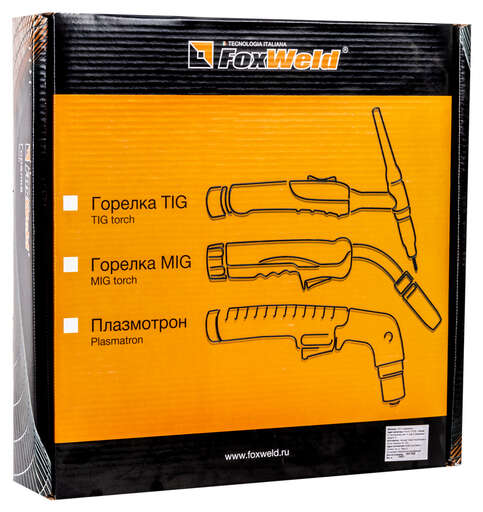 Изображение для FoxWELD Горелка SRT-17V 4м 35мм2 (комплект - цанга 1,6; 2,0; 2,4, сопло №4; 5; 6)