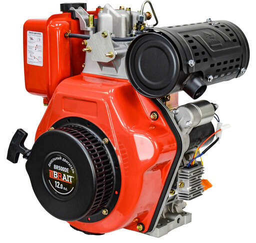 Изображение для Двигатель дизельный Brait BR500DE (12 лс, электростартер, 25 мм)