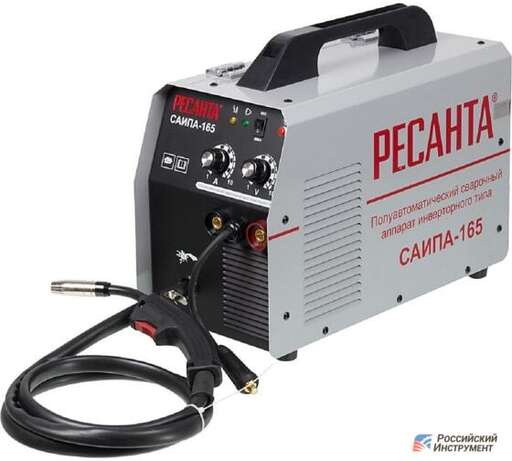 Изображение для Сварочный полуавтомат Ресанта САИПА-165 (встроенная горелка, MMA/MIG-MAG)