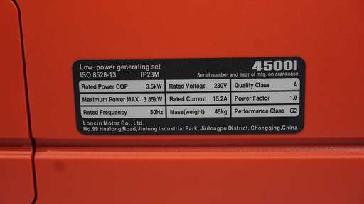 Изображение для Генератор инверторный Loncin LC4500i (3.85 кВт)