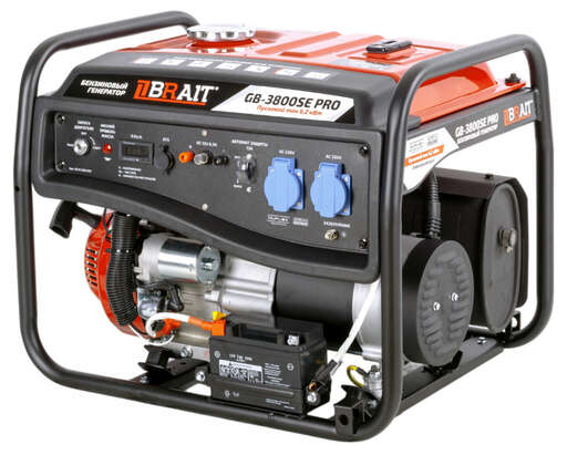 Изображение для Генератор бензиновый Brait GB-3800SE PRO (3.1 кВт, электростартер, возможность автозапуска, пусковой ток 6.2 кВт)