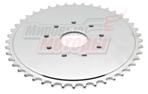 Изображение для Звезда ведомая 44 зуба F50,F80,NR50,NR80,T100,72(8P) (9 отверстий) ХРОМ
