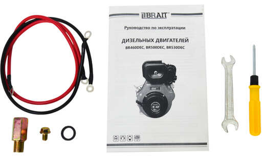 Изображение для Двигатель дизельный Brait BR530DEC (13 лс, электростартер, вал под конус для генератора) 