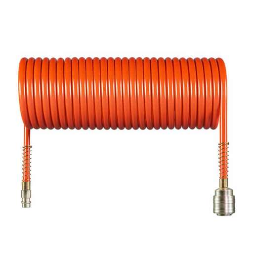 Изображение для Спиральный воздушный шланг с фитингами Rapid,10 бар, 8х6 мм, 15 м. AERO