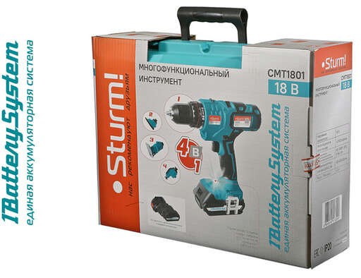 Изображение для Аккумуляторный шуруповерт-мультитул Sturm! CMT1801 1BatterySystem