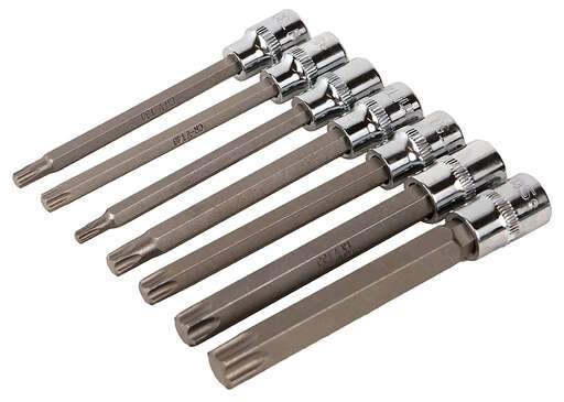 Изображение для Набор головок TORX 3/8, 110мм, T25-60, 7шт, пластиковый кейс, СrV Sturm!