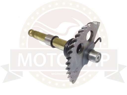 Изображение для Вал кикстартера с сектором 4х такт. косозубый GY6-125/150, GYRO180 длиный (L-158мм, шлицов 30шт)