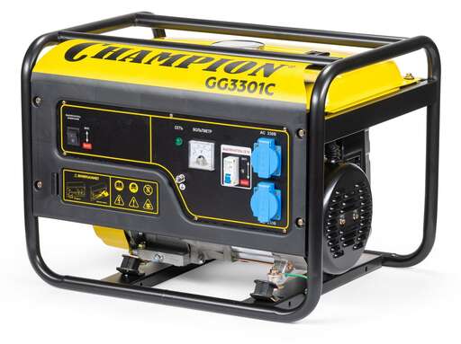 Изображение для Бензиновый генератор CHAMPION GG3301C (3.1 кВт, пусковой ток 7 кВт)