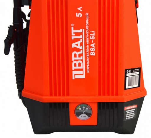 Изображение для Опрыскиватель аккумуляторный Brait BSA-5Li (объем 5л, АКБ литий-ионный 12В, 2,5Ач) 
