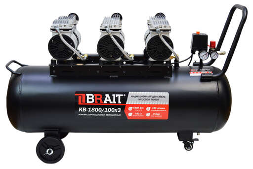 Изображение для Компрессор воздушный безмасляный Brait KB-1800/100X3 (1.8 кВт)