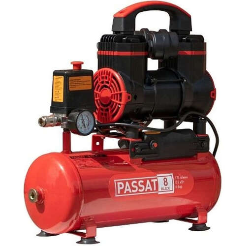 Изображение для Компрессор безмасляный Aurora PASSAT-8 BLACK (0.9 кВт)