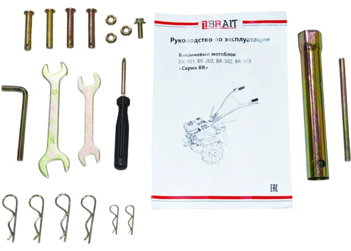 Изображение для Мотоблок бензиновый Brait BR-101 (7 лс, 2 вперед, 1 назад, колеса 4Х8, алюминиевый редуктор)