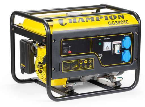 Изображение для Бензиновый генератор CHAMPION GG3301C (3.1 кВт, пусковой ток 7 кВт)