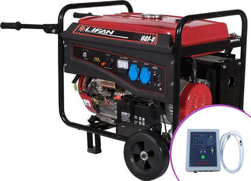 Изображение для Генератор бензиновый Lifan 7000EА+АВР (6GF-4) (6.5 кВт, электростартер, автозапуск)