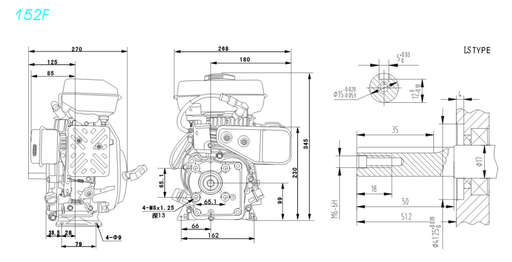 Изображение для Двигатель Lifan 154F (3 лс, 15 мм) 