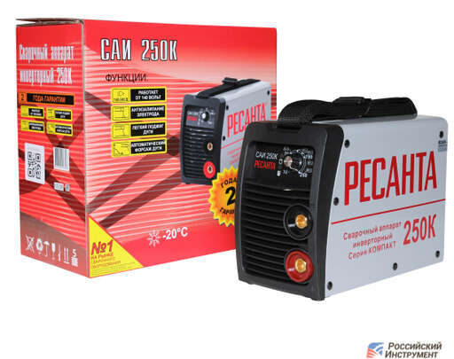 Изображение для Сварочный инверторный аппарат Ресанта САИ 250К (компакт)
