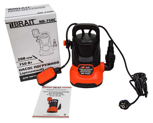 Изображение для Насос дренажный погружной Brait ND-750C (0.75 кВт, чистая вода)