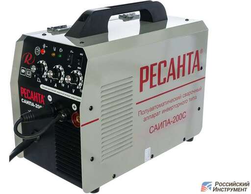 Изображение для Сварочный полуавтомат Ресанта САИПА-200С (встроенная горелка, MMA/MIG-MAG)