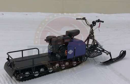 Изображение для Мотобуксировщик с рычажным лыжным модулем  ЛИДЕР-3H-4Т-20АП, LONG (LIFAN 20 лс, электростартер, освещение, реверс, гидравлические тормоза, подогрев ручек, чека)