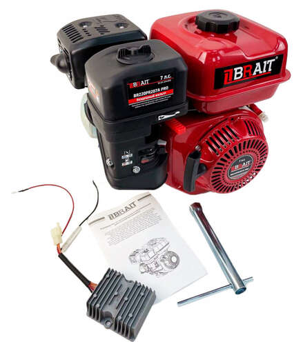 Изображение для Двигатель бензиновый Brait BR220PR207A PRO (7 лс, катушка 7А, редуктор автоматического сцепления)