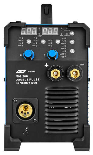 Изображение для Сварочный полуавтомат ПТК МАСТЕР MIG 200 DOUBLE PULSE SYNERGY D99 (MMA/MIG-MAG/Lift TIG, импульсный, синергетик, алюминий)
