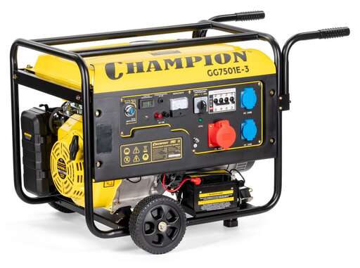 Изображение для Бензиновый генератор CHAMPION GG7501E-3 (7.5 кВт, электростартер, трехфазный)