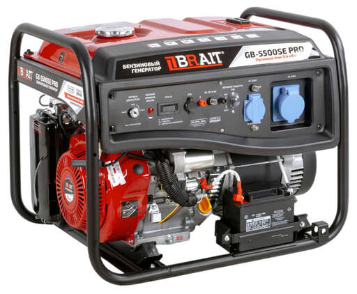 Изображение для Генератор бензиновый Brait GB-5500SE PRO (5.5 кВт, электростартер, возможность автозапуска, пусковой ток 9.4 кВт)