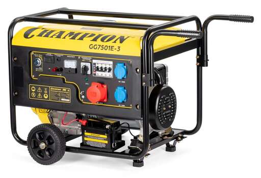 Изображение для Бензиновый генератор CHAMPION GG7501E-3 (7.5 кВт, электростартер, трехфазный)