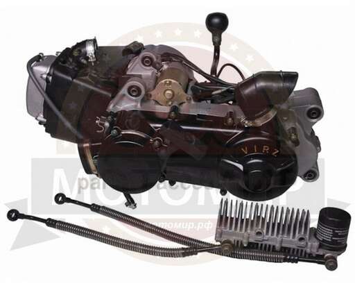 Изображение для Двигатель в сборе 4Т 157QMJ (GY6) 149, 5см3 DC (реверс, руч. стартер, масл. радиатор) ; T150 (НАБОР)