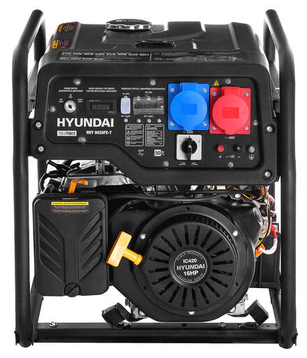 Изображение для Бензиновый генератор HYUNDAI HHY 9020FE-T (6.5 лс, электростартер, 220/380 В)