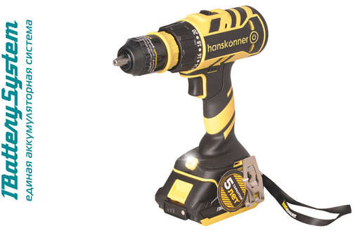 Изображение для Аккумуляторный шуруповерт Hanskonner HCD1865C 1BatterySystem