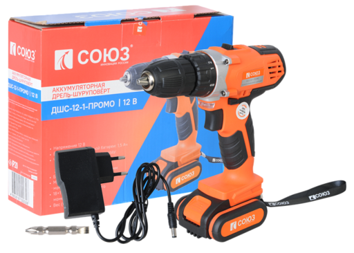 Изображение для Аккумуляторный шуруповерт СОЮЗ ДШС-12-1-ПРОМО