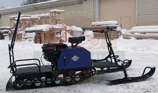 Изображение для Мотобуксировщик Лидер-2-3Т-15АП с лыжным модулем (Lifan 15 лc, электростартер, освещение, три тележки, адаптивная подвеска)