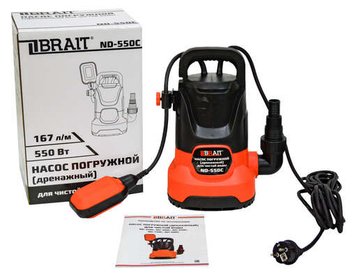 Изображение для Насос дренажный погружной Brait ND-550C (0.55 кВт, чистая вода)