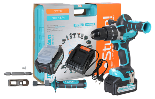 Изображение для Аккумуляторный шуруповерт Sturm! CD2080 1BatterySystem