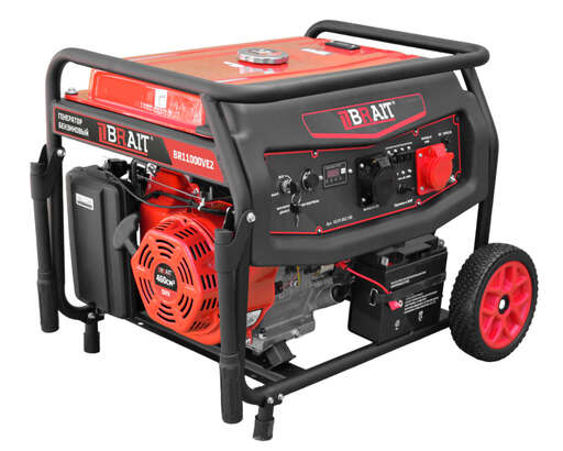 Изображение для Генератор бензиновый Brait BR11000VE2 (максимальная мощность при 380В-8.5 кВт, максимальная мощность при 220В — 7,65 кВт)