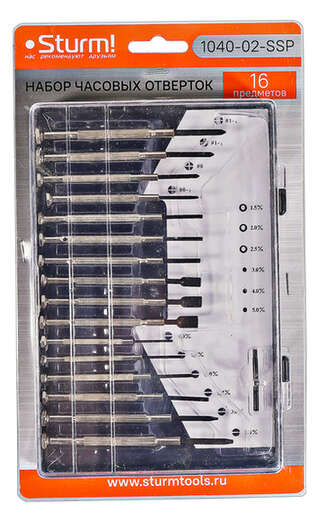 Изображение для Набор часовых отверток, 16 шт, CrV Sturm!