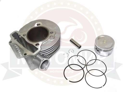 Изображение для Цилиндр в сборе с поршнем 4-х такт.скут.(180см3) 62,00мм 162QMJ Гиро(цилиндр+поршень+палец D15mm+кол