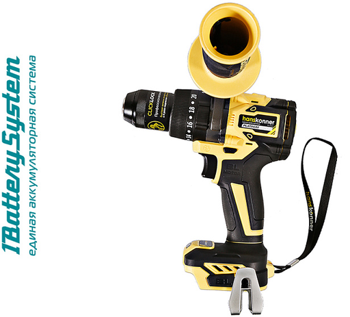 Изображение для Аккумуляторный шуруповерт Hanskonner HCD18165BL 1BatterySystem